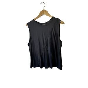 Te Verde Dark Gray Open Back Cotton Blend Tank Workout Yoga Lounge Size XL